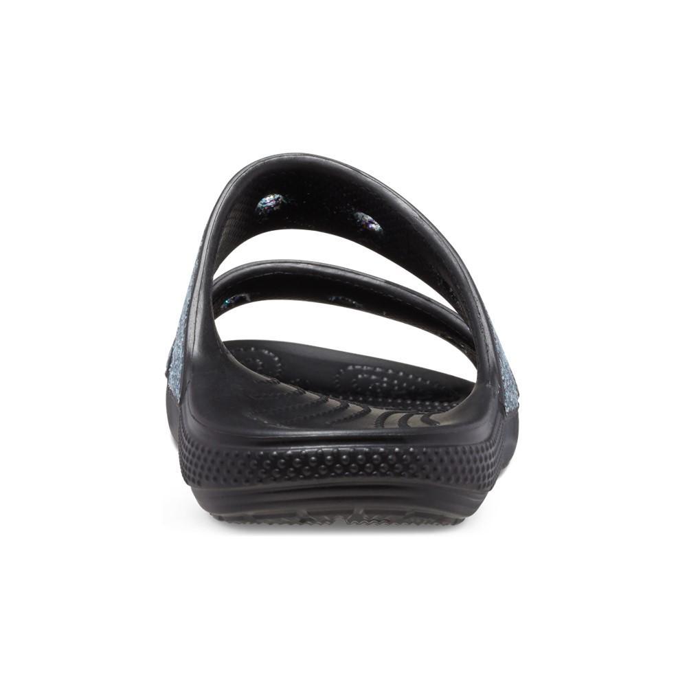 Sandália crocs classic glitter sandal k black/multi - 6