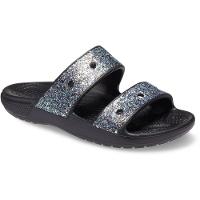 Sandália crocs classic glitter sandal k black/multi - 7