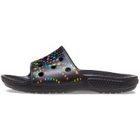 Sandália crocs classic printed slide kids black/multi - 2