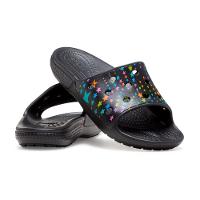 Sandália crocs classic printed slide kids black/multi