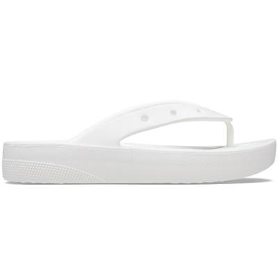 Chinelo crocs classic plataform flip white