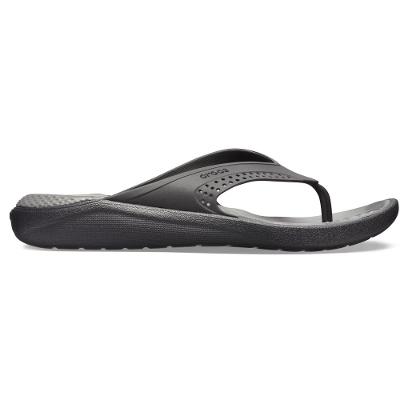 Chinelo crocs literide flip black/slate grey