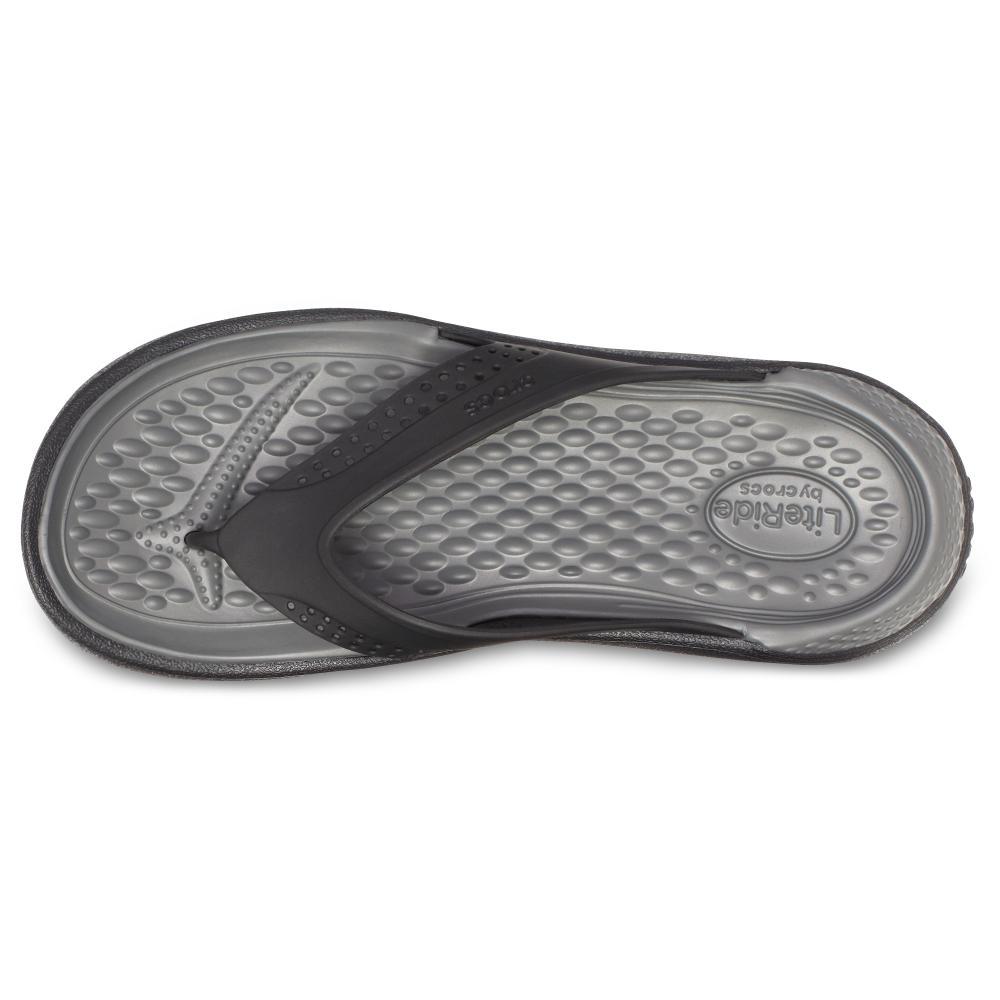 Chinelo crocs literide flip black/slate grey - 4