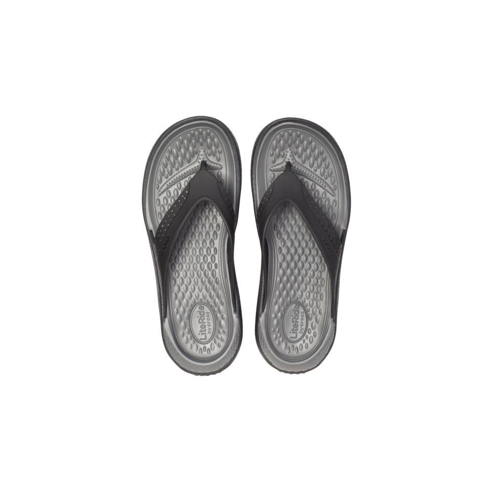 Chinelo crocs literide flip black/slate grey - 5