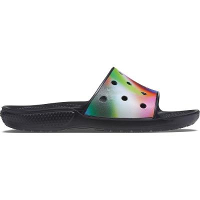 Chinelo crocs classic solarized slide black/multi