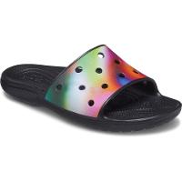Chinelo crocs classic solarized slide black/multi - 5