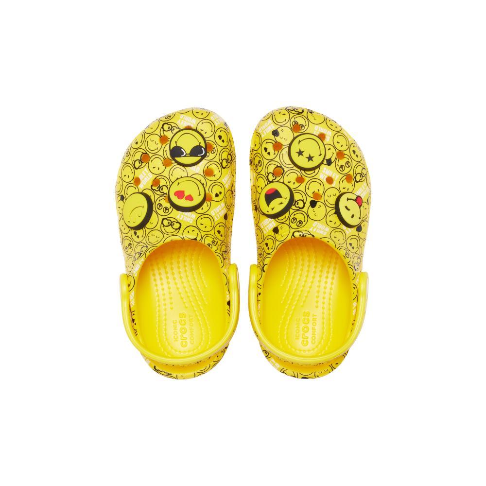 Crocs classic smiley clog k white/multi - 5