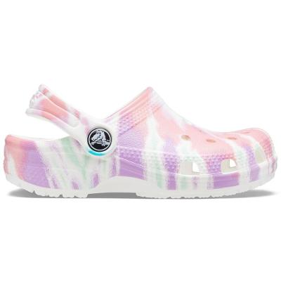 Crocs classic tie dye graphic clog kids  fresco/multi