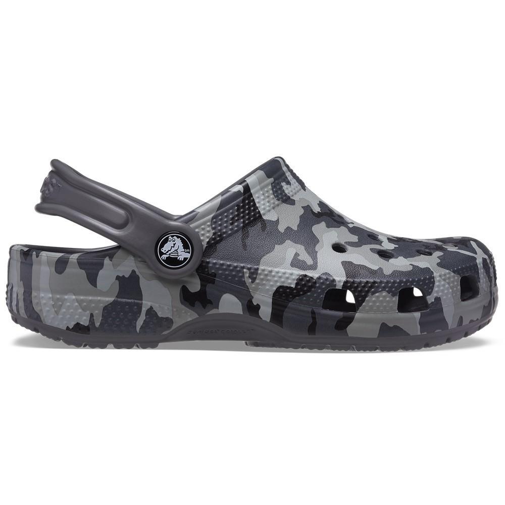 Sandália crocs classic camo clog kidst black/grey - 1