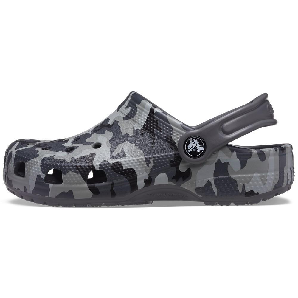 Sandália crocs classic camo clog kidst black/grey - 2