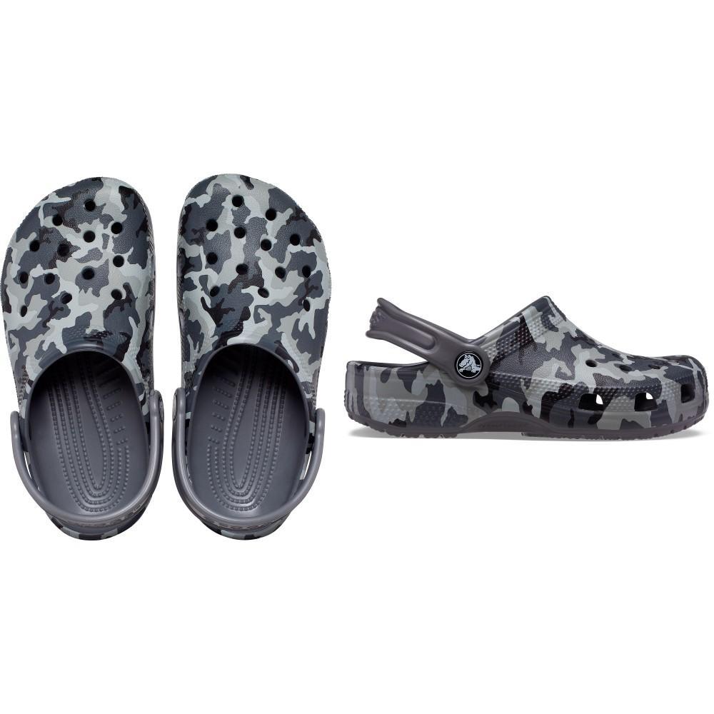 Sandália crocs classic camo clog kidst black/grey - 3