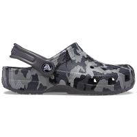 Sandália crocs classic camo clog kidst black/grey - 1