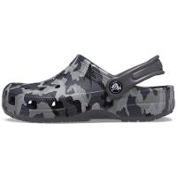 Sandália crocs classic camo clog kidst black/grey
