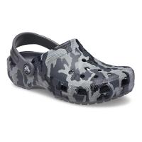 Sandália crocs classic camo clog kidst black/grey - 10