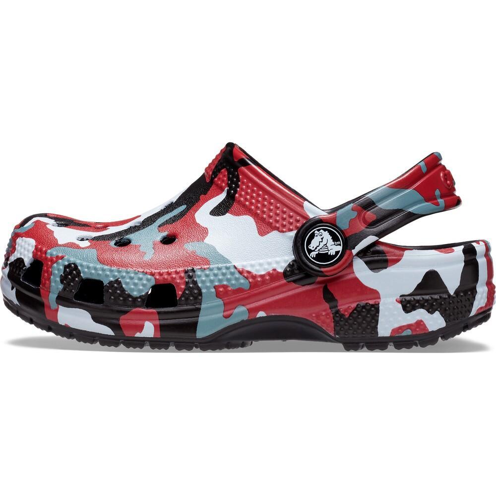 Sandália crocs classic camo clog kidst black/red - 1