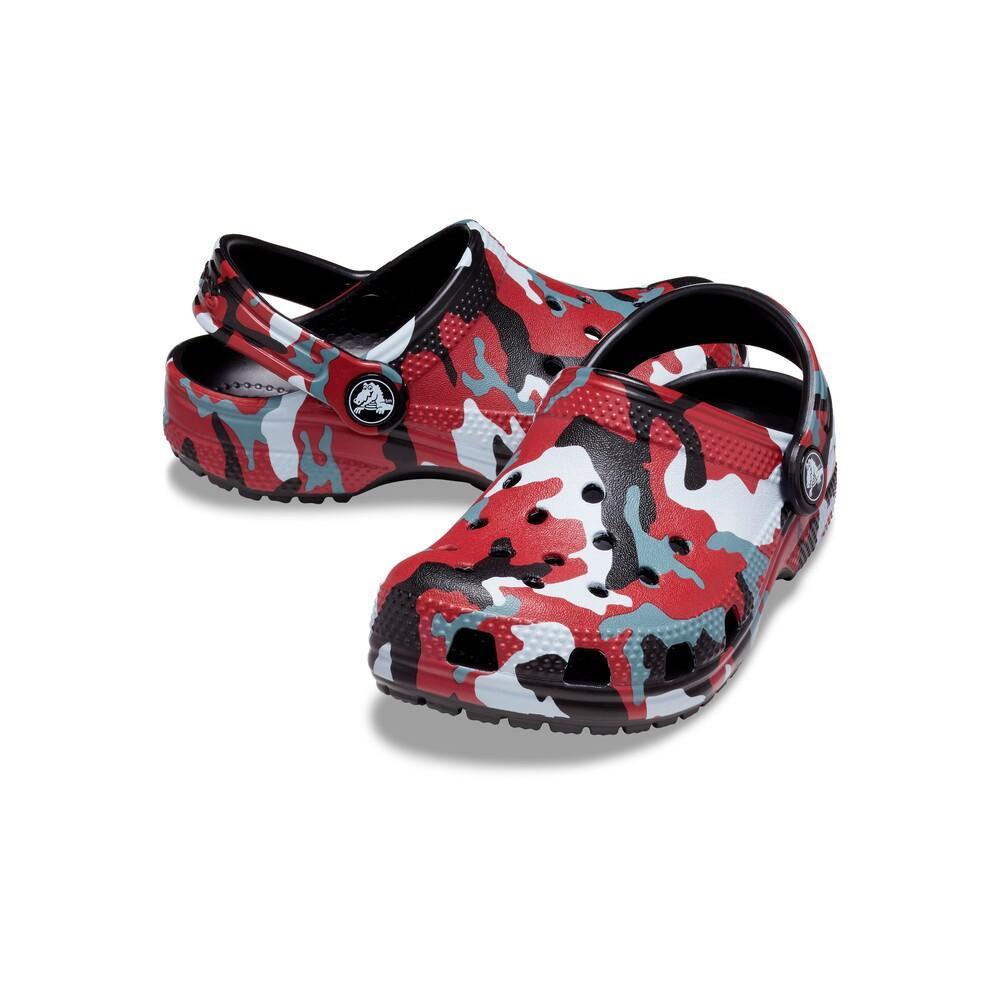 Sandália crocs classic camo clog kidst black/red - 3