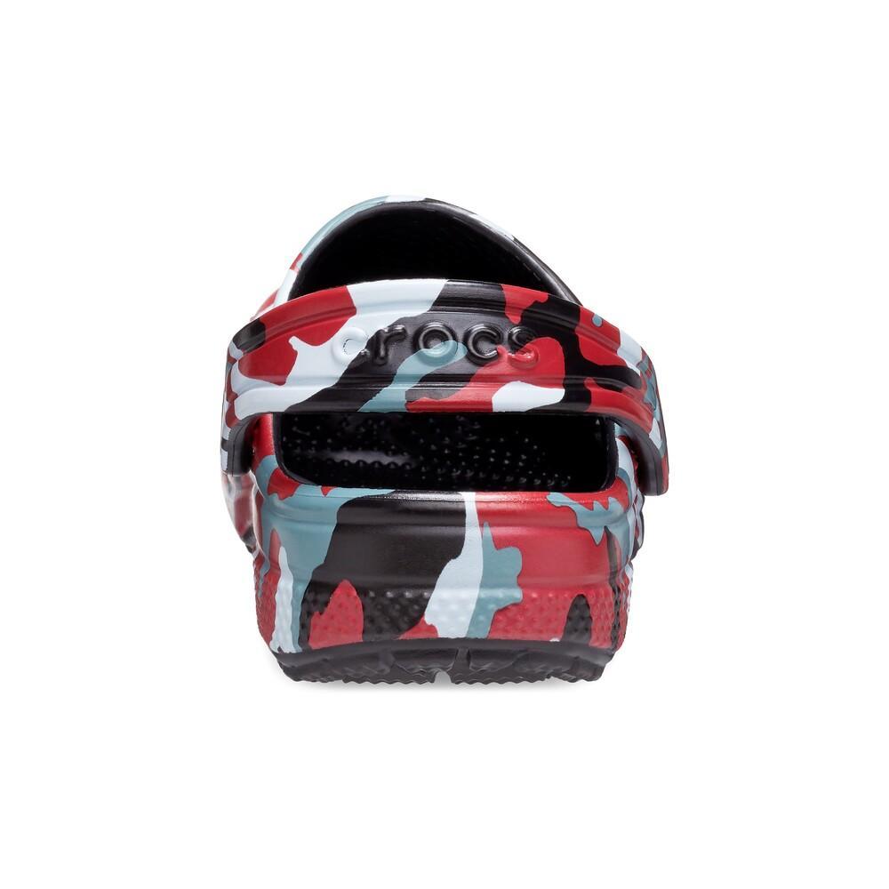 Sandália crocs classic camo clog kidst black/red - 6