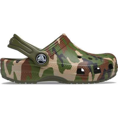 Sandália classic printed clog kids army green/multi
