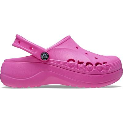 Sandália crocs baya plataform clog electric pink