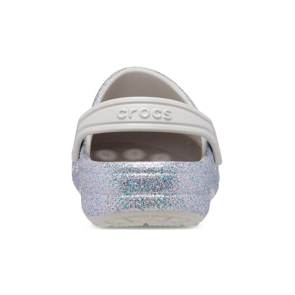 Sandália crocs baya glitter clog k silver - 7