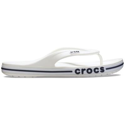 Chinelo crocs bayaband flip white/navy