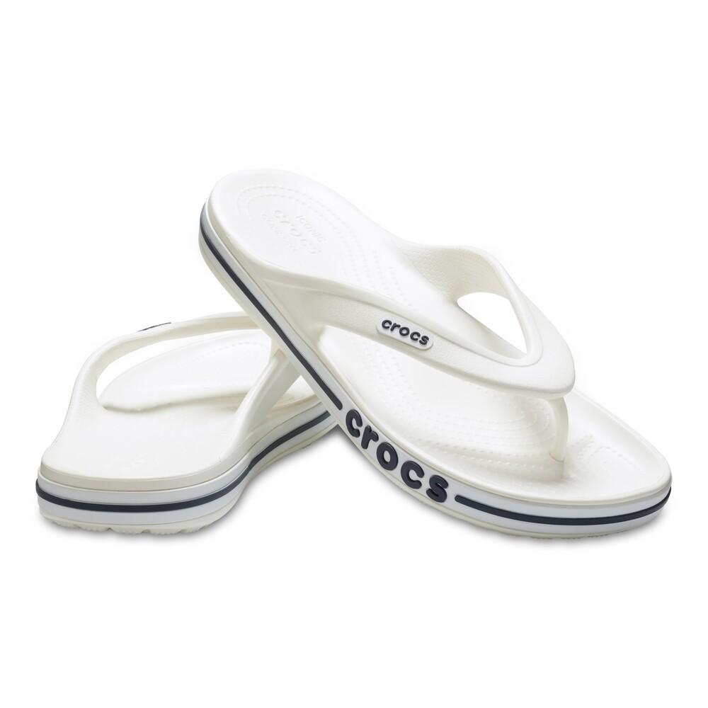 Chinelo crocs bayaband flip white/navy - 3