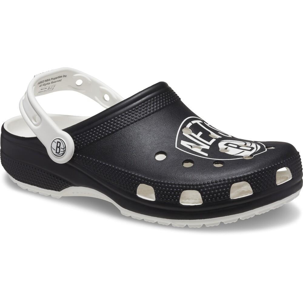 Sandália crocs classic brooklyn nets clog white/black - 2