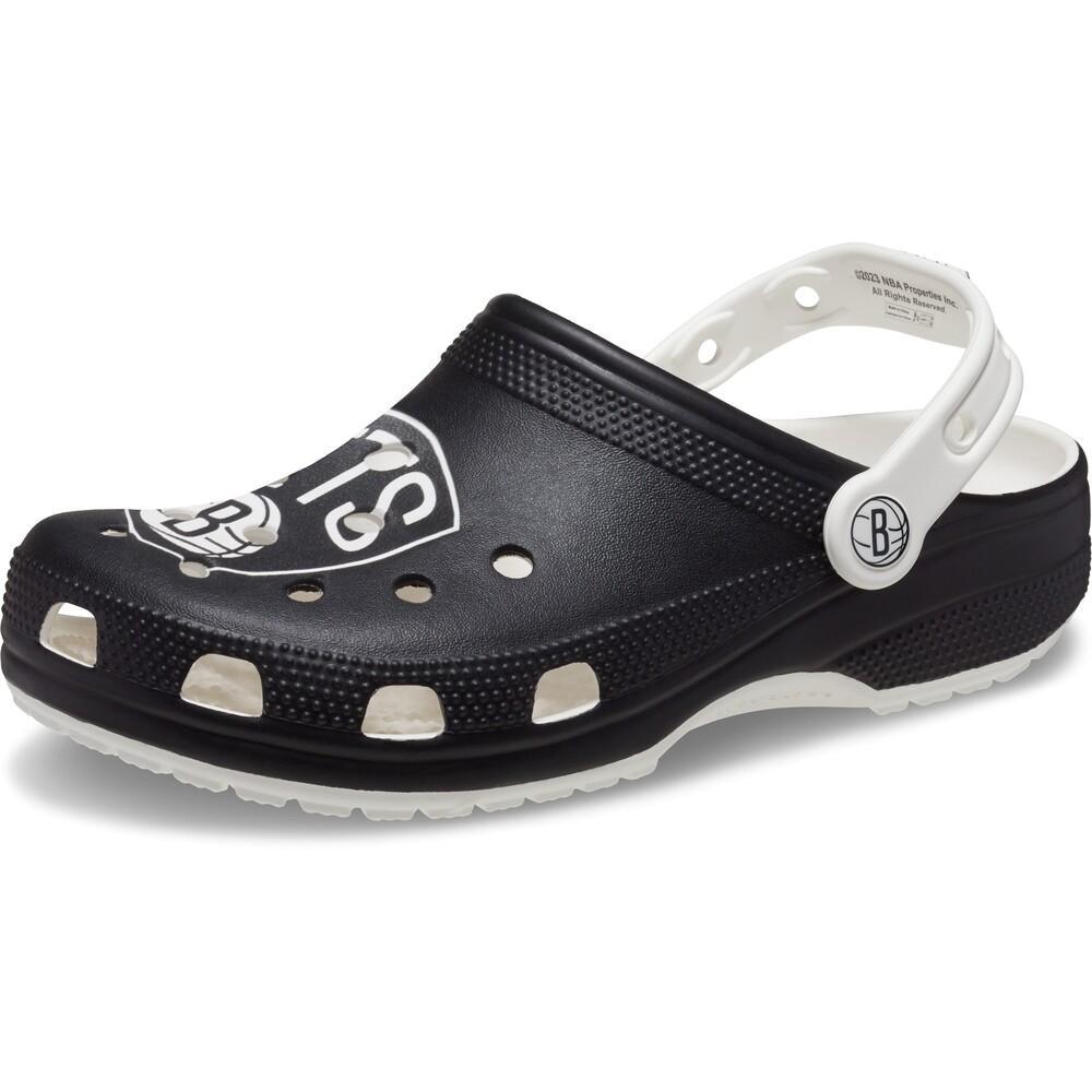 Sandália crocs classic brooklyn nets clog white/black - 4