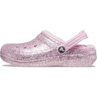 Sandália crocs classic lined glitter clog k flamingo