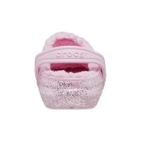 Sandália crocs classic lined glitter clog k flamingo - 10