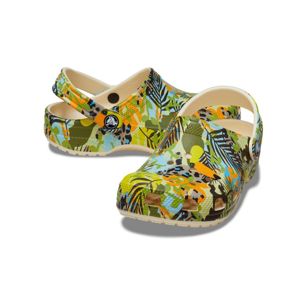 Sandália crocs classic far out clog t vanilla/multi - 4