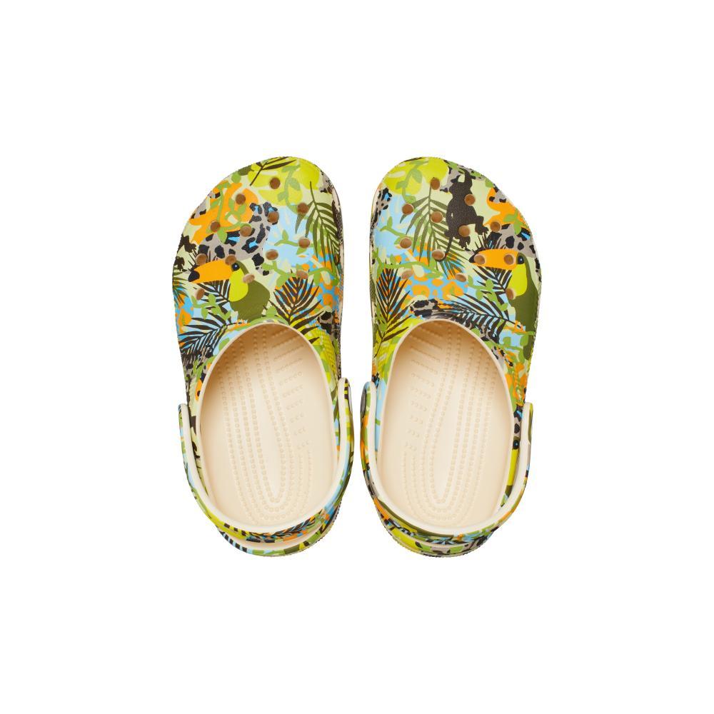 Sandália crocs classic far out clog t vanilla/multi - 5