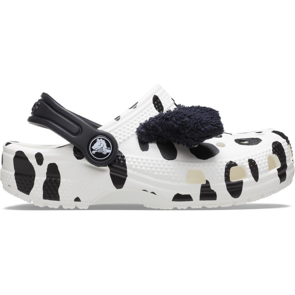 Sandália crocs classic i am dalmatian clog t white/black - 1