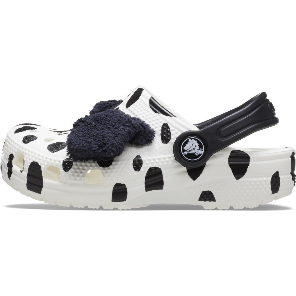 Sandália crocs classic i am dalmatian clog t white/black - 3