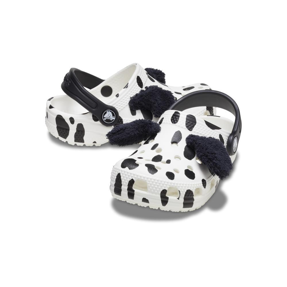 Sandália crocs classic i am dalmatian clog t white/black - 4
