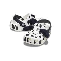 Sandália crocs classic i am dalmatian clog t white/black