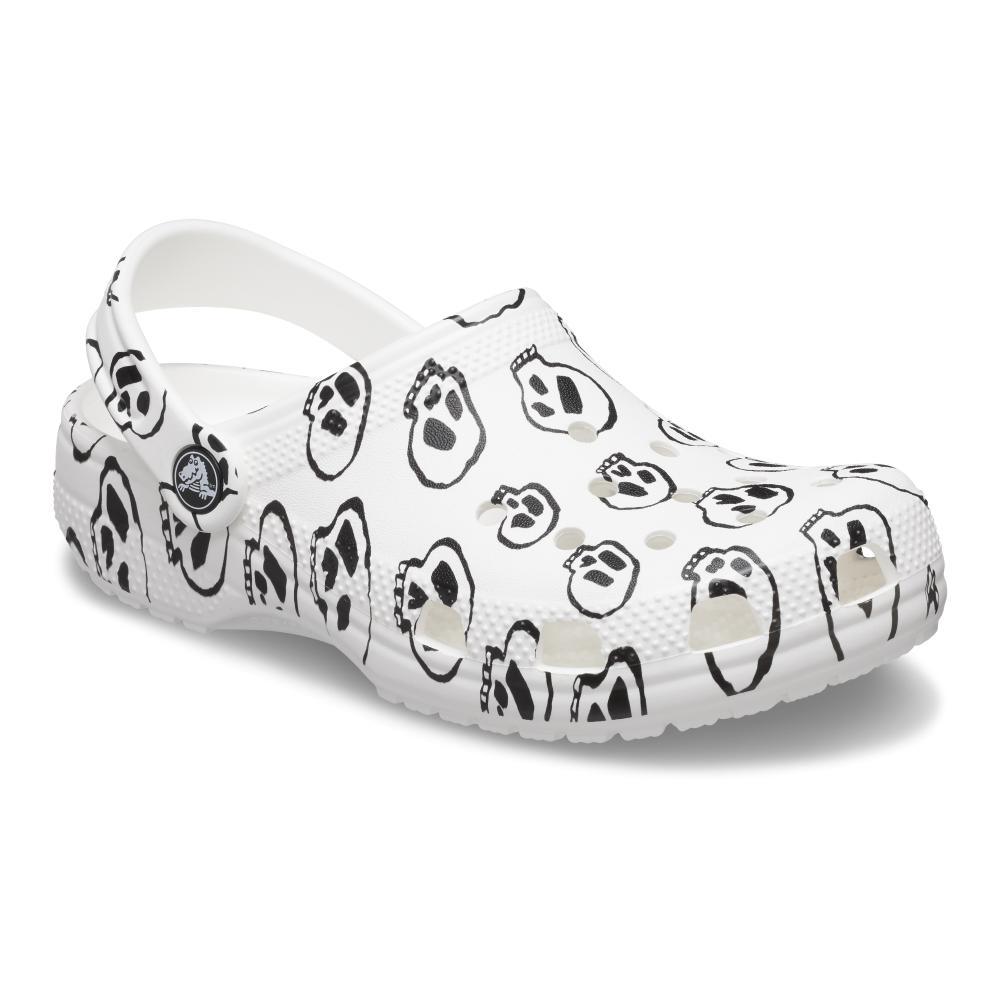 Sandália crocs classic skull print clog k white/black - 2