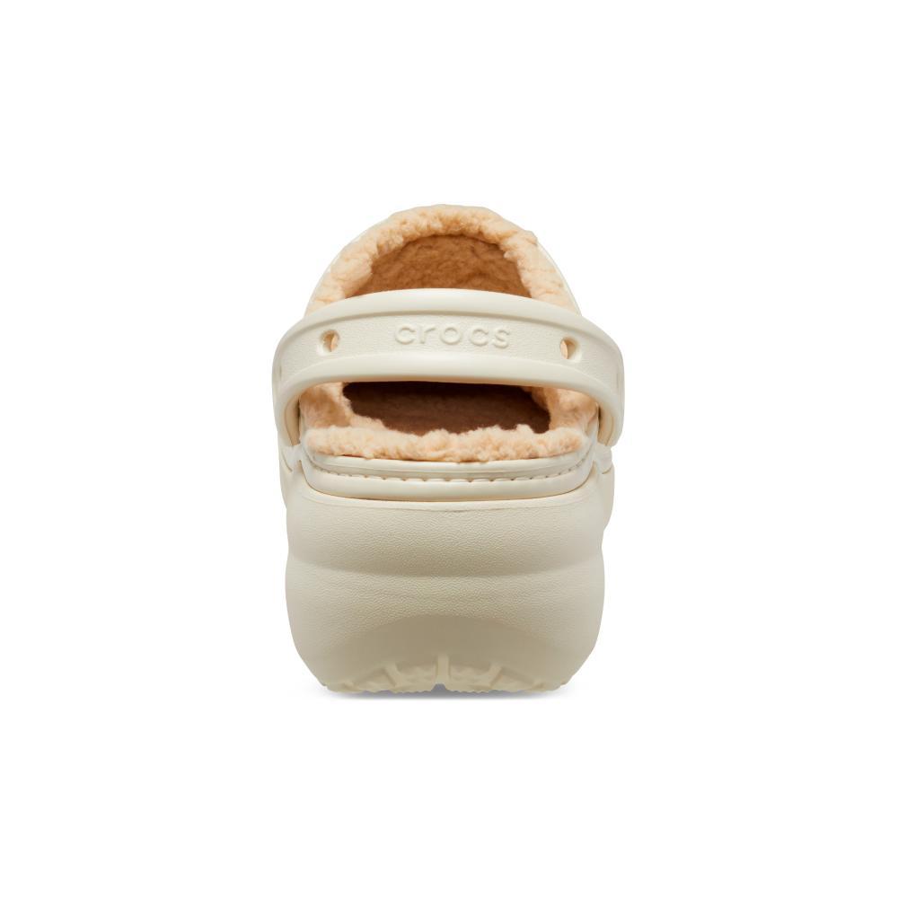 Sandália crocs classic plataform lined clog bone - 6