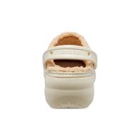 Sandália crocs classic plataform lined clog bone - 11