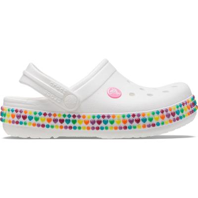 Sandália crocs crocband gem band clog juvenil white