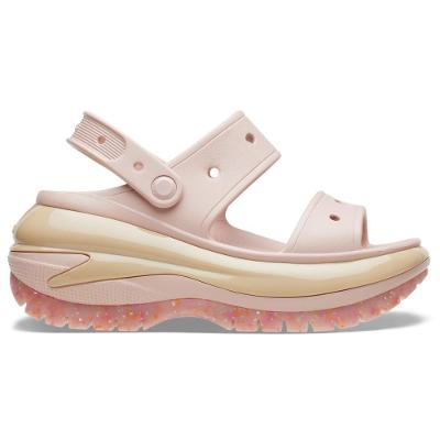 Sandália crocs classic mega crush plataform sandal pink clay