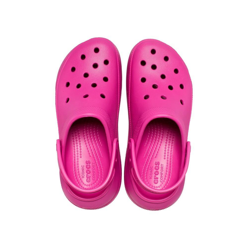 Sandália crocs classic crush platform clog fuchsia fun - 5