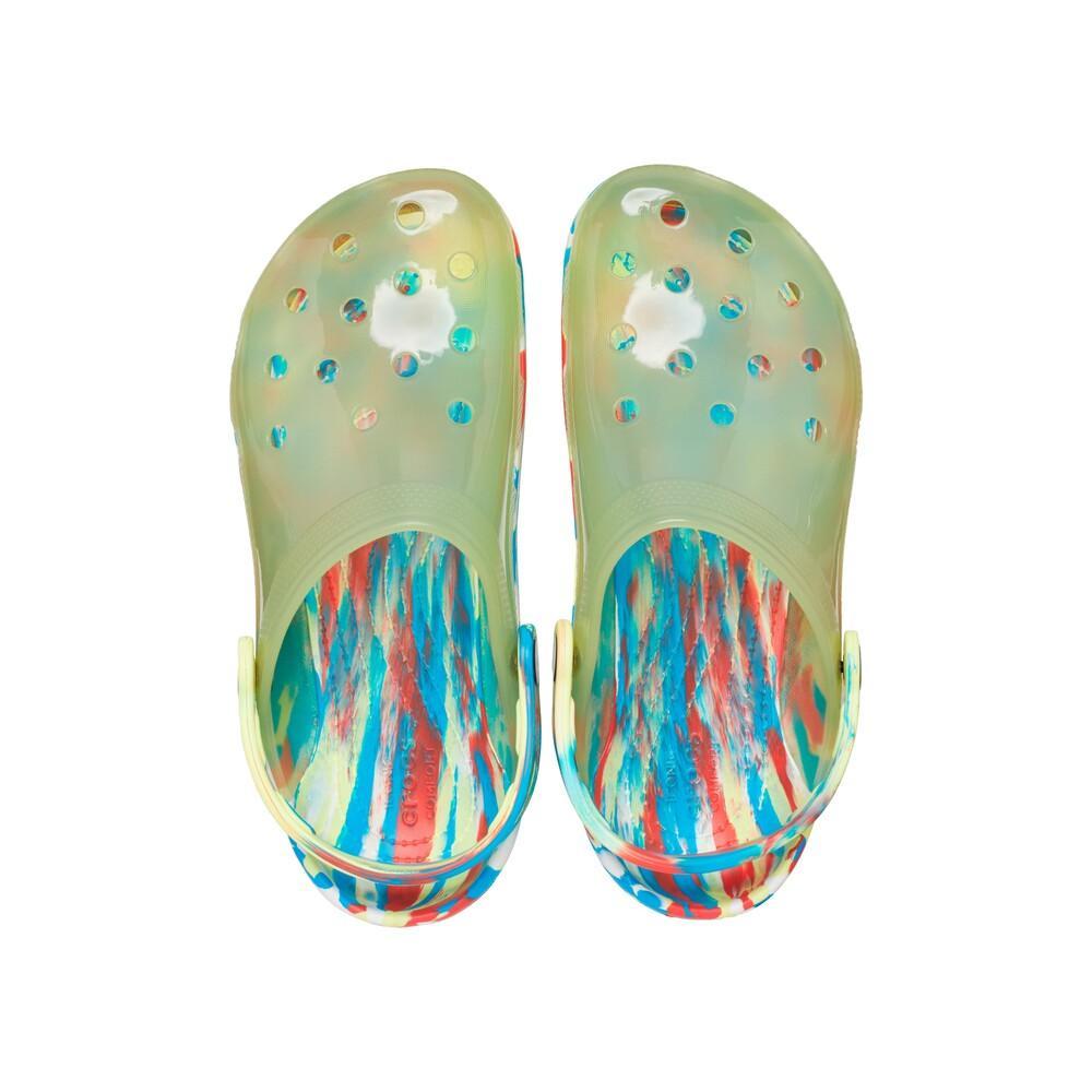 Sandália crocs classic translucent marbled clog sulphur/multi - 5