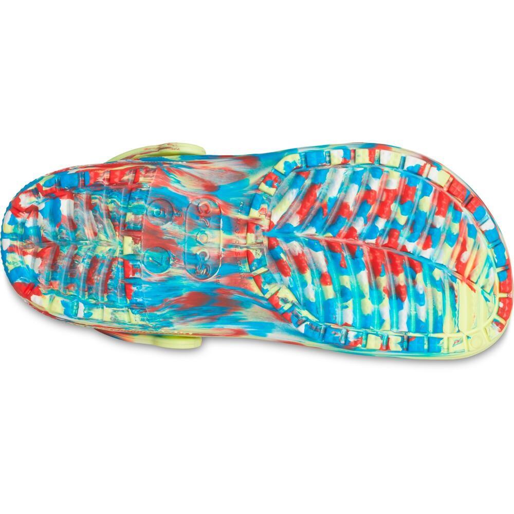 Sandália crocs classic translucent marbled clog sulphur/multi - 6