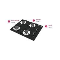 Cooktop 4 Bocas Chamalux Automático Preto Plus 599 Bivolt - 2