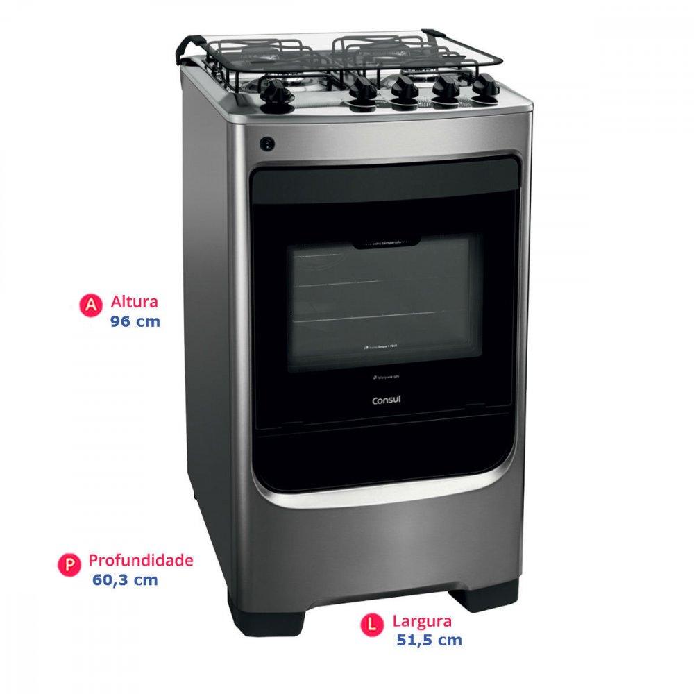 Fogão de Piso 4 Bocas Consul CFO4NAR com Acendimento Automático - 1