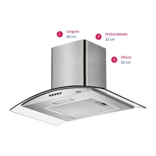 Coifa de Parede Philco Glass PCO60G 60cm 3 Velocidades - 3