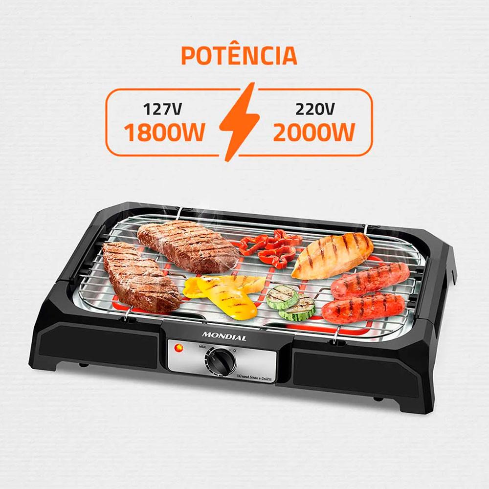 Churrasqueira Elétrica Mondial Preto 1800W CH-05 - 2