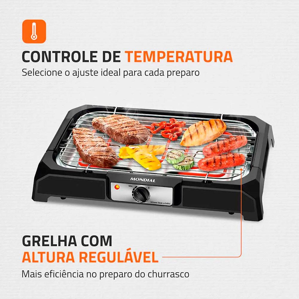 Churrasqueira Elétrica Mondial Preto 1800W CH-05 - 3