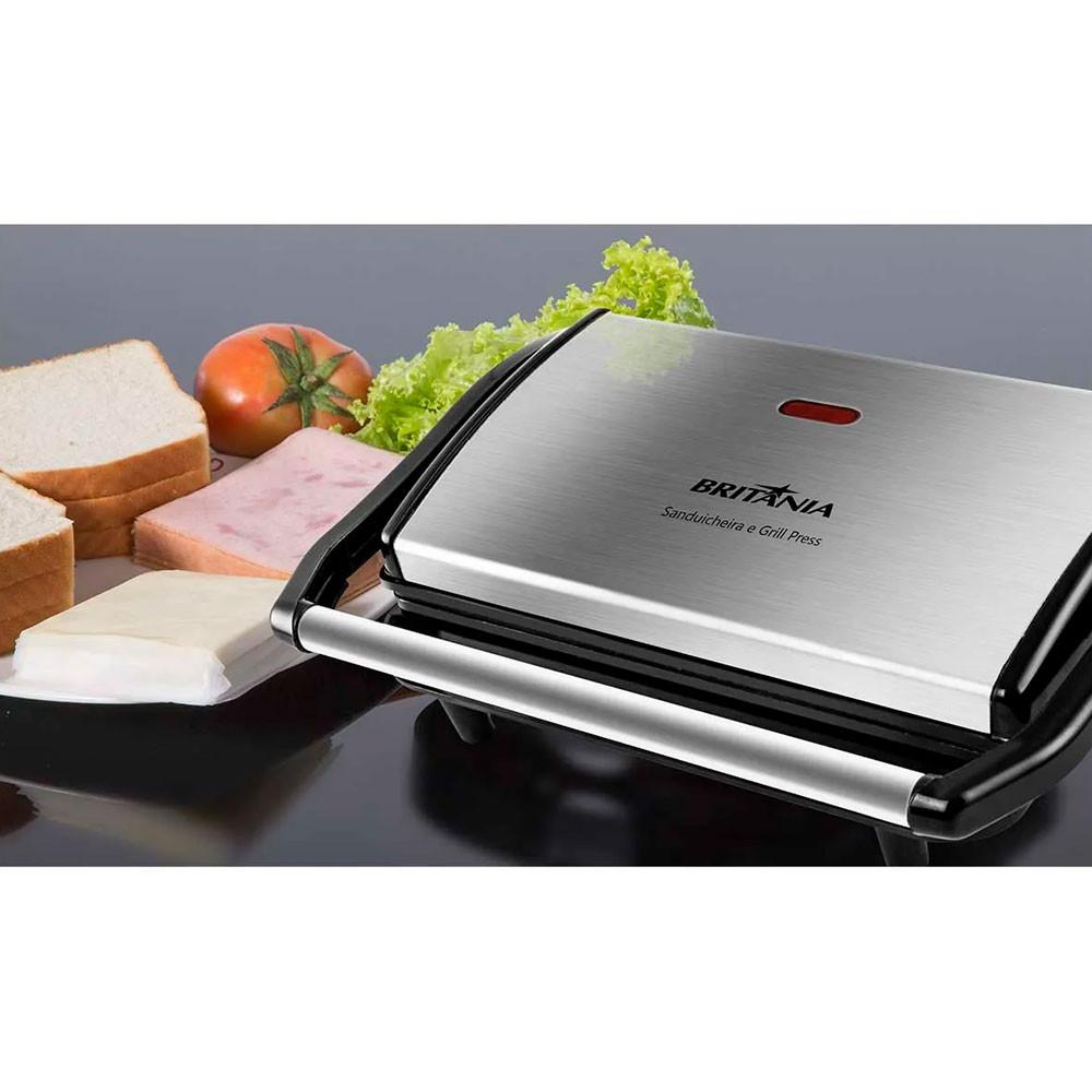 Sanduicheira e Grill Britânia BGR27I Press 2 em 1 850W - 8